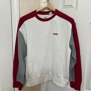 Levi's Men's baseball Red and Gray Sweater
